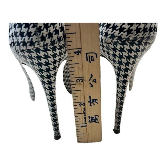 Donna Karen Women's Houndstooth Pointed Toe Stiletto Pump Heels Black White Sz 9 - Picture 4 of 11